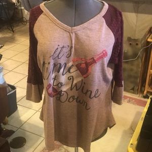 Daisy Rae Wine Tunic Top Size 2X